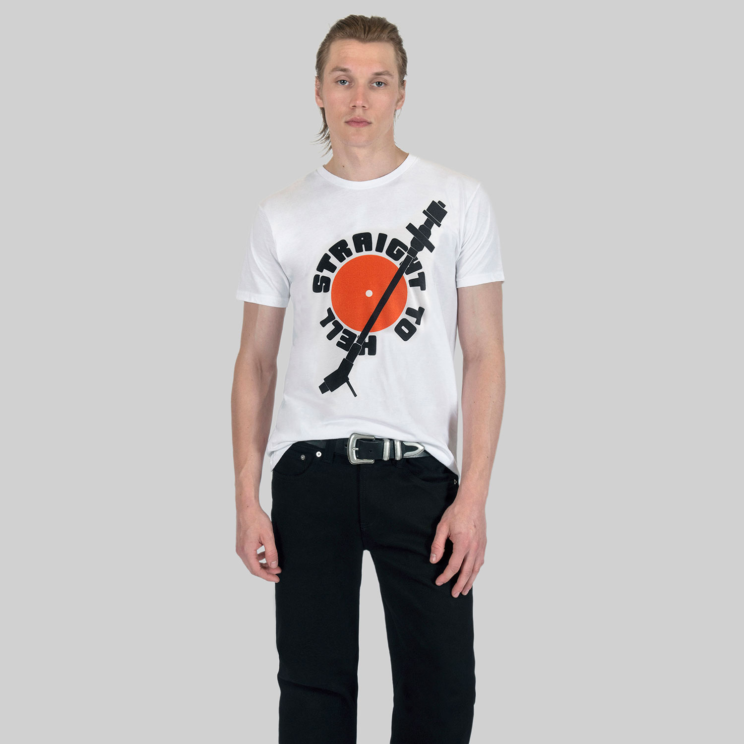Music is part of Straight To Hell's DNA. This shirt is a tribute to the timeless culture of vinyl. Short sleeve t-shirt made from soft cotton. Printed in-house in Chicago.
