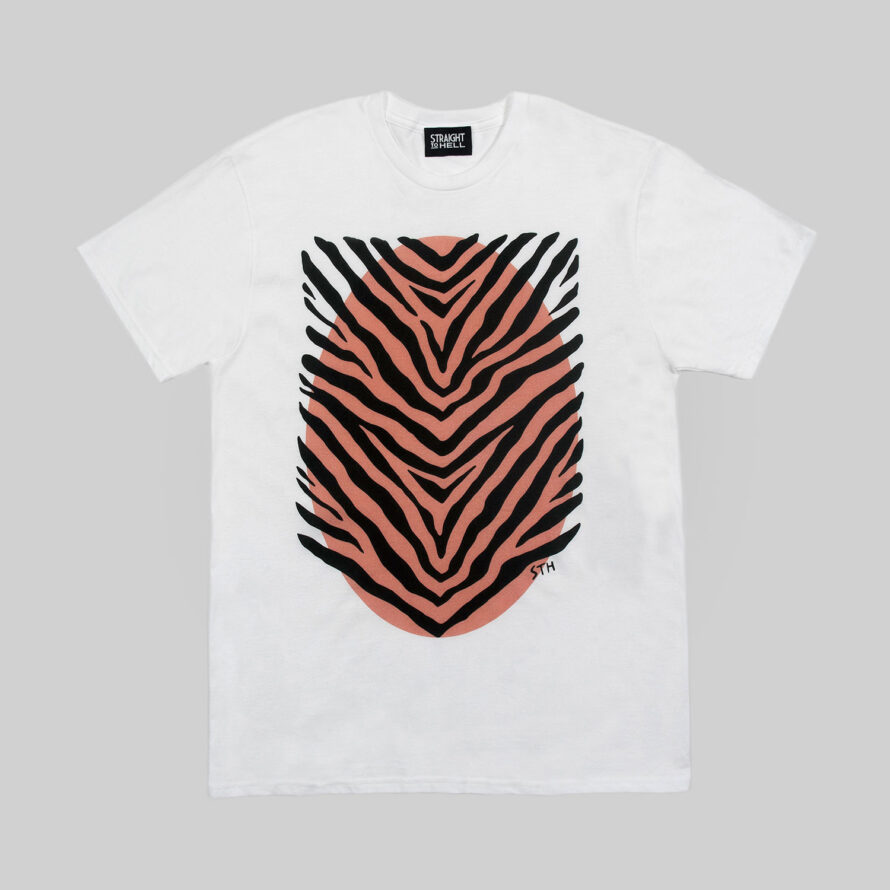 A bold zebra print shirt. Animal prints are what we live for. Short sleeve t-shirt made from soft cotton. Printed in-house in Chicago. This is our Everyday fit.