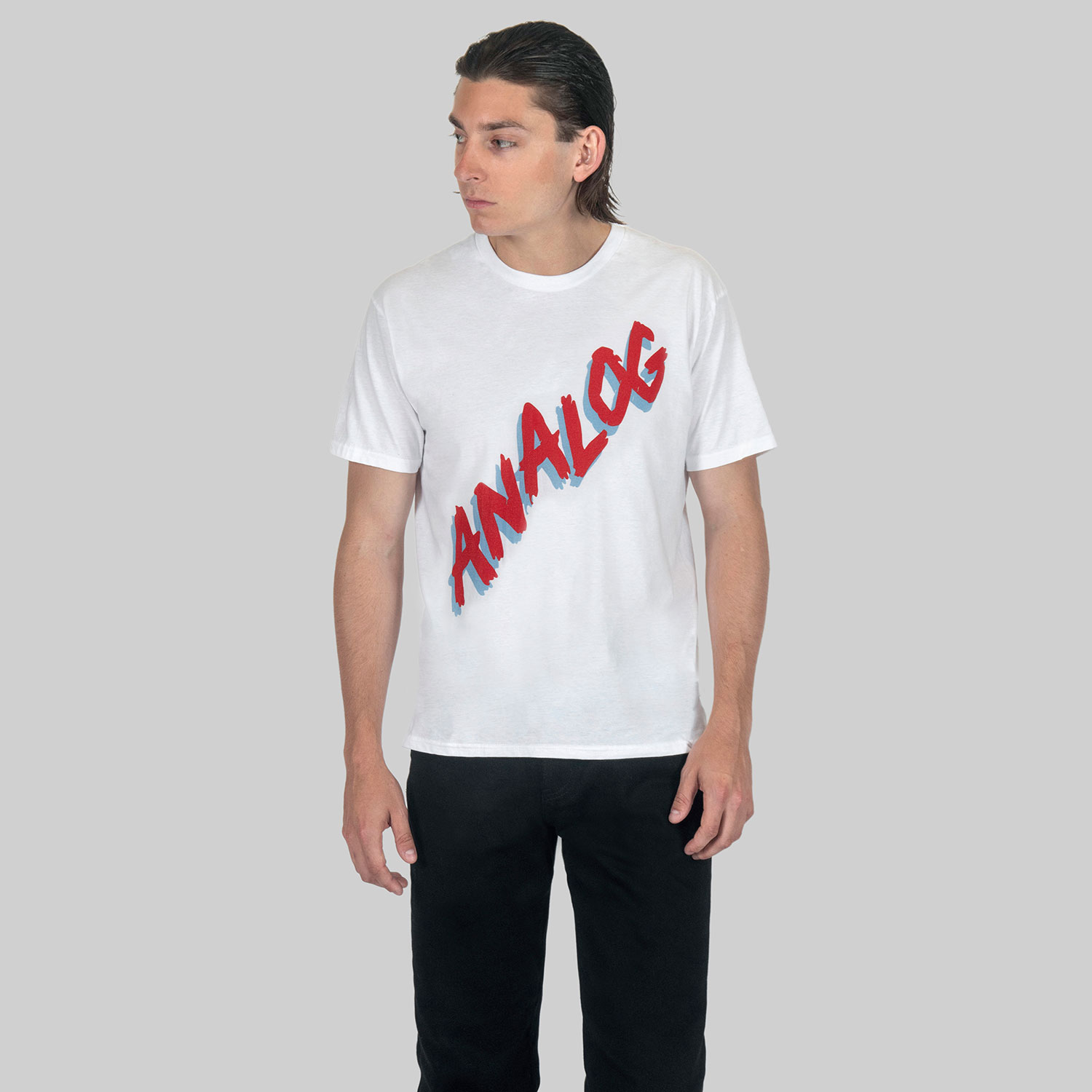 Make a statement with our Analog t-shirt and take the wayback machine back to another time: the analog time. Short sleeve t-shirt made from soft cotton. Printed in-house in Chicago. This is our Everyday fit.
