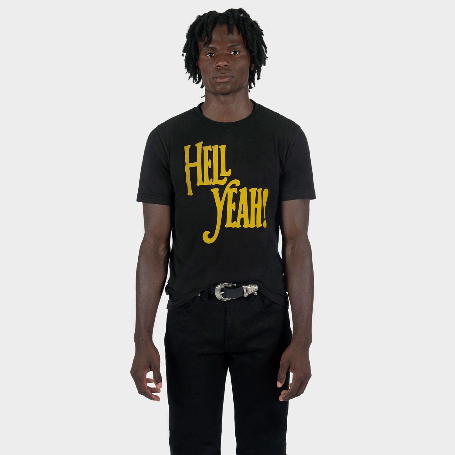 An expression we use around Straight To Hell. HELL YEAH! Short sleeve t-shirt made from soft cotton. Printed in-house in Chicago. This is our Everyday fit.