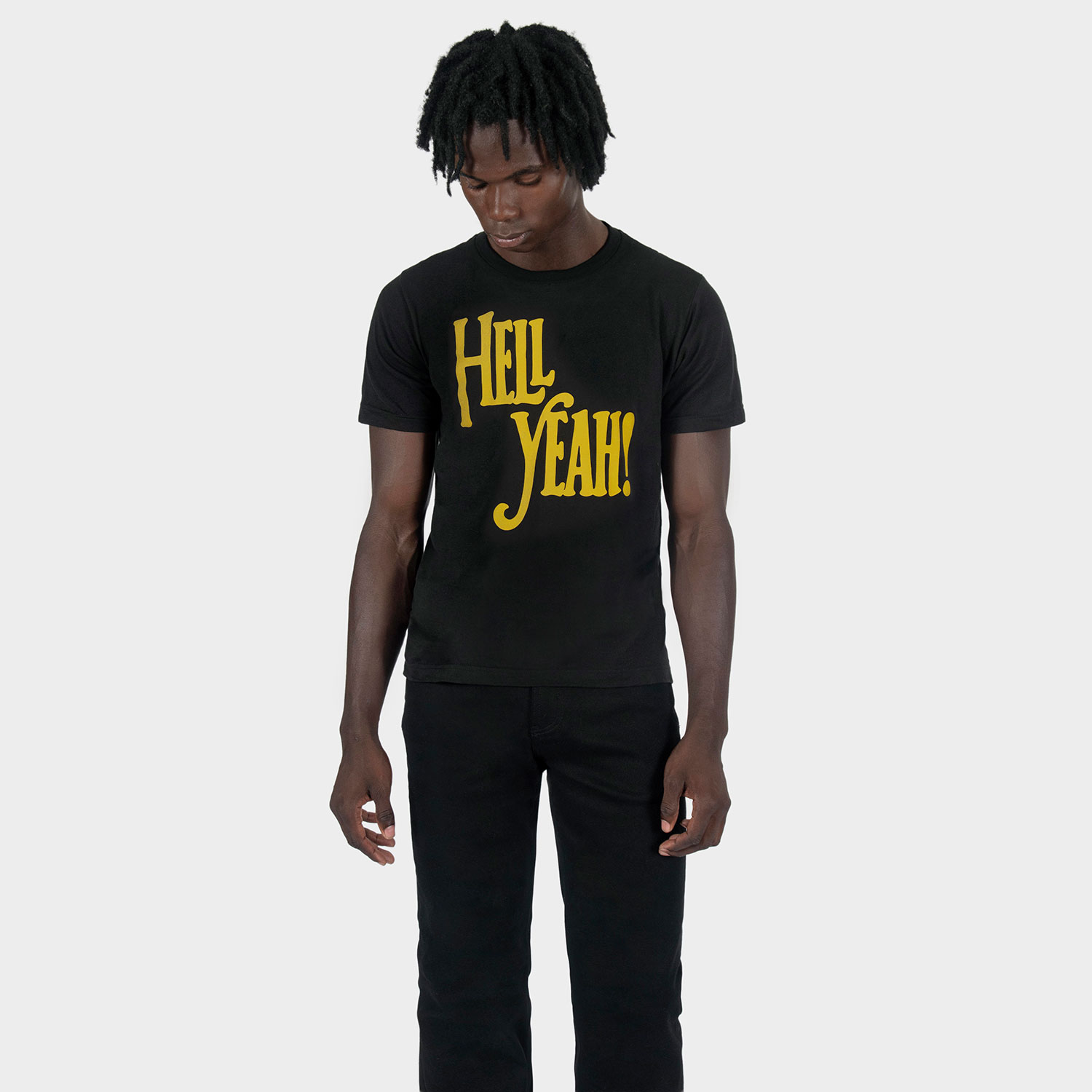An expression we use around Straight To Hell. HELL YEAH! Short sleeve t-shirt made from soft cotton. Printed in-house in Chicago. This is our Everyday fit.