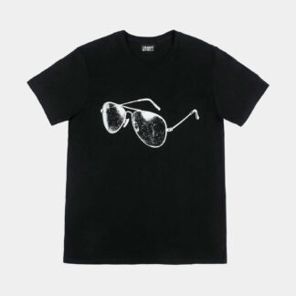 Oversized aviators, big and bold across the front. A straightforward graphic with a distinctly Straight To Hell point of view. No subtlety required. Short sleeve t-shirt made from soft cotton. Printed in-house in Chicago. This is our Everyday fit.