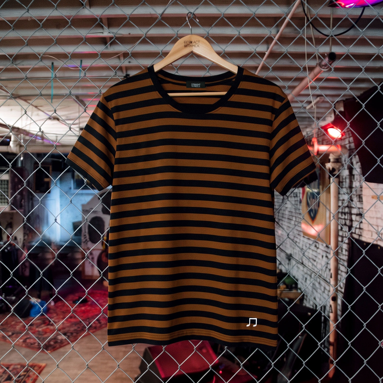 Teddy - Black and Brown Striped T-Shirt