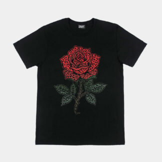 A classic rose, finished in leopard. A little romance, a little disorder. Short sleeve t-shirt made from soft cotton. Printed in-house in Chicago. This is our Everyday fit.