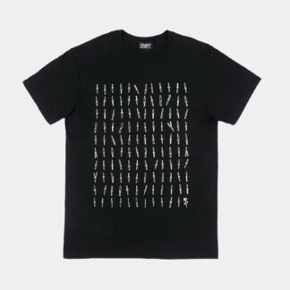 119 daggers, all different. And one rose. Artwork that makes its point without having to spell anything out. Short sleeve t-shirt made from soft cotton. Printed in-house in Chicago. This is our Everyday fit.